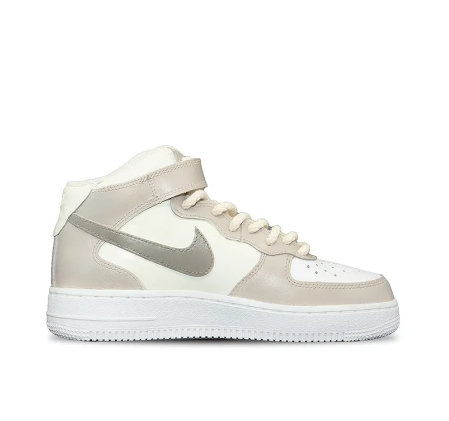 Custom Air Force 1 Mid Khaki Dog Paw