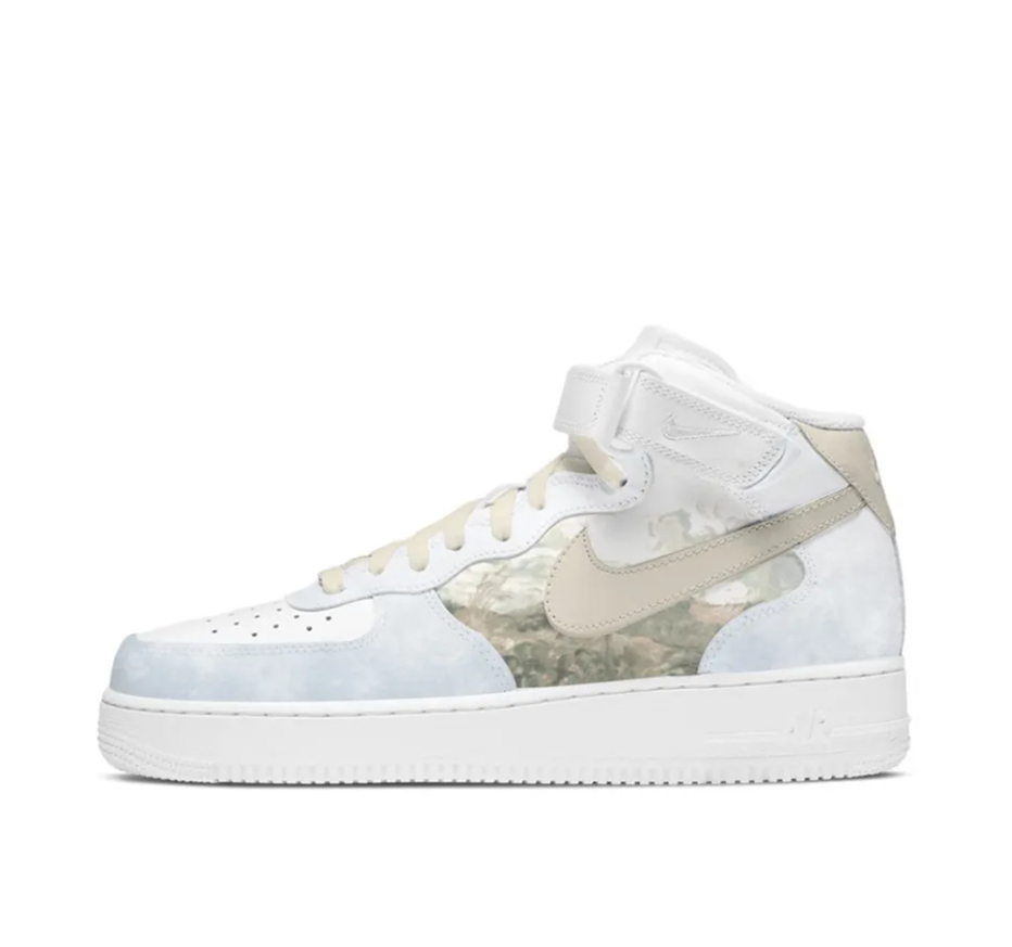 Custom Air Force 1 Mid Cornfield Blue Khaki