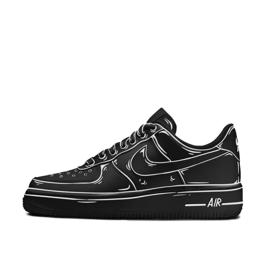 Custom Air Force 1 Low Black Outline