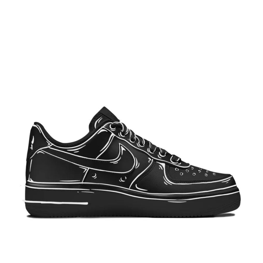 Custom Air Force 1 Low Black Outline