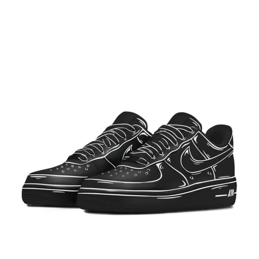 Custom Air Force 1 Low Black Outline