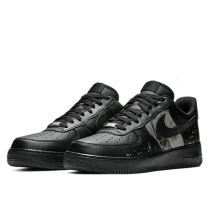 Custom Air Force 1 Low Black Gray Bubble