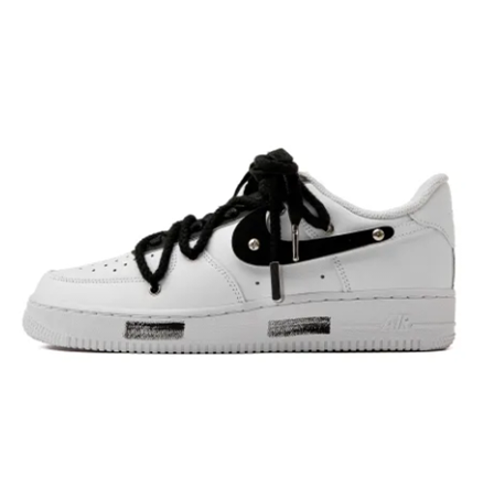 Custom Air Force 1 Low Extra Lace Black Swoosh White