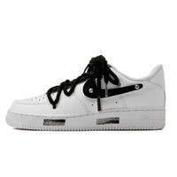 Custom Air Force 1 Low Extra Lace Black Swoosh White