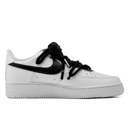 Custom Air Force 1 Low Extra Lace Black Swoosh White