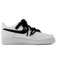 Custom Air Force 1 Low Extra Lace Black Swoosh White