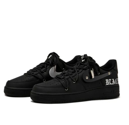 Custom Air Force 1 Low Extra Black Lace White Black Font