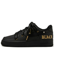 Custom Air Force 1 Low Extra Black Lace Gold Black Font