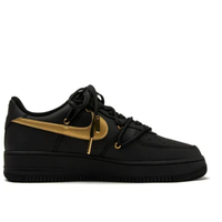 Custom Air Force 1 Low Extra Black Lace Gold Black Font