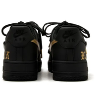 Custom Air Force 1 Low Extra Black Lace Gold Black Font