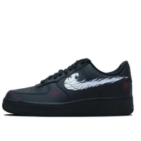 Custom Air Force 1 Low Extra Lace Black White Red Dandelion