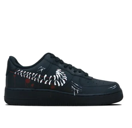 Custom Air Force 1 Low Extra Lace Black White Red Dandelion