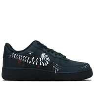 Custom Air Force 1 Low Extra Lace Black White Red Dandelion