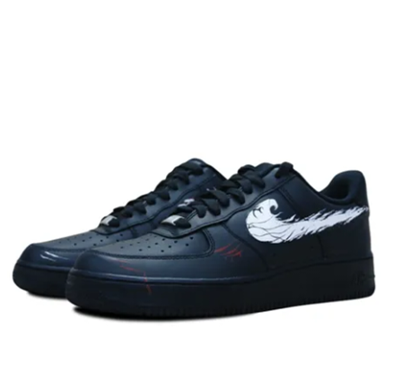 Custom Air Force 1 Low Extra Lace Black White Red Dandelion