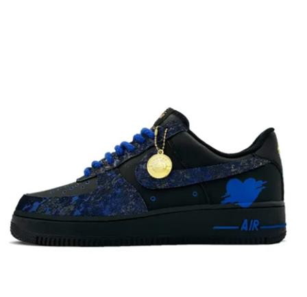 Custom Air Force 1 Low Blue Heart Graffiti