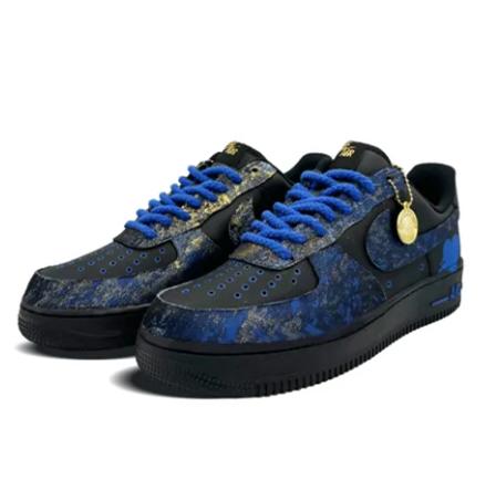 Custom Air Force 1 Low Blue Heart Graffiti