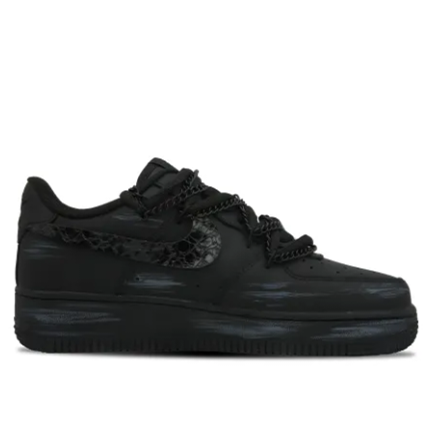 Custom Air Force 1 Low Extra Black Lace Metal Chain