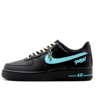 Custom Air Force 1 Low Blue Swoosh Black