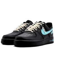 Custom Air Force 1 Low Blue Swoosh Black