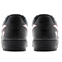 Custom Air Force 1 Low Pink Swoosh Black Heart Pattern