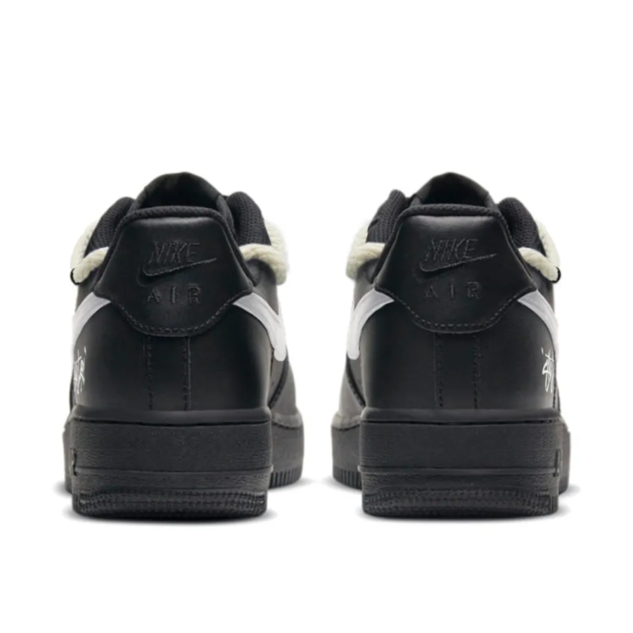 Custom Air Force 1 Low Extra Lace All Black White Jagged