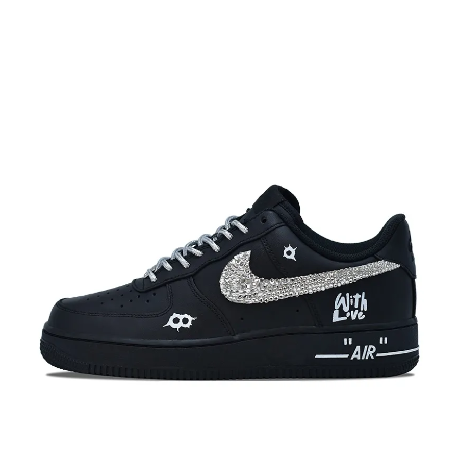 Custom Air Force 1 Low Slivery Pearl Black