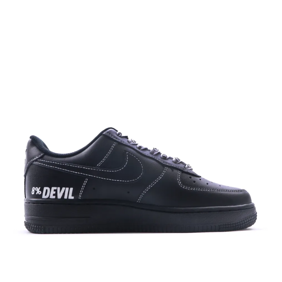 Custom Air Force 1 Low Black White Font Angel