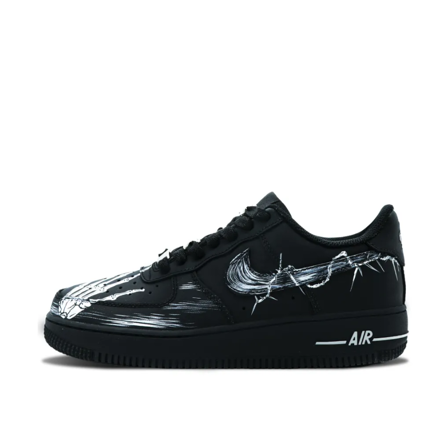 Custom Air Force 1 Low Skeleton Hand Thron Black