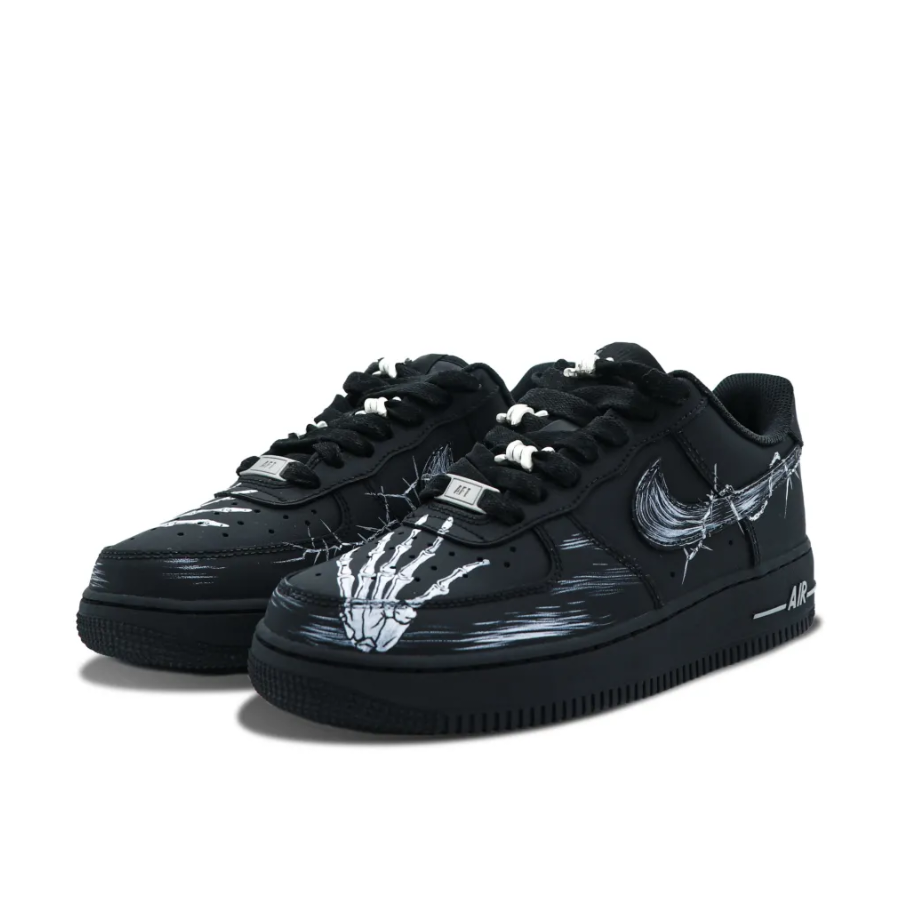 Custom Air Force 1 Low Skeleton Hand Thron Black