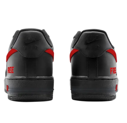 Custom Air Force 1 Low Red Swoosh Black Free Font