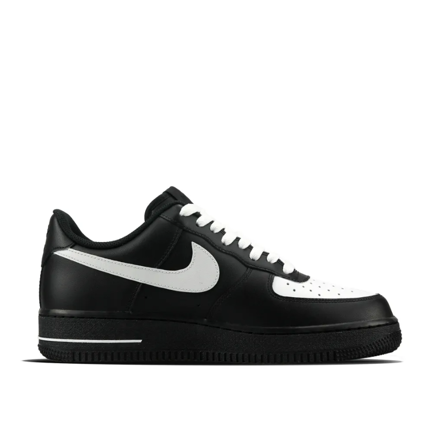 Custom Air Force 1 Low Black White Swoosh Love Font