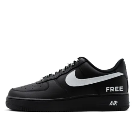 Custom Air Force 1 Low Black Sliver Swoosh Free Font