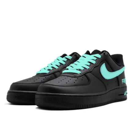 Custom Air Force 1 Low Blue Swoosh Black Free Font