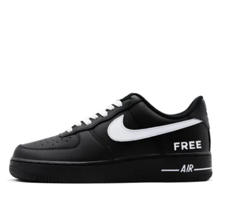 Custom Air Force 1 Low Black White Swoosh Free Font