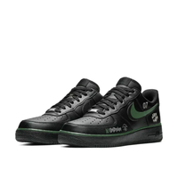 Custom Air Force 1 Low Black Green Swoosh Font Stay Safe