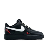 Custom Air Force 1 Low Black Swoosh Black Red Claw Mark