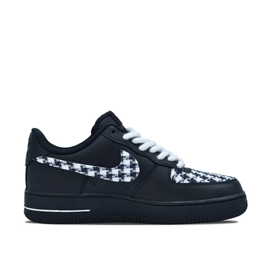 Custom Air Force 1 Low Black White Grid Patch