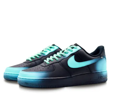 Custom Air Force 1 Low Blue Black Blooming