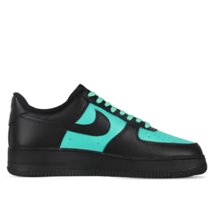 Custom Air Force 1 Low Mint Green Black White Font