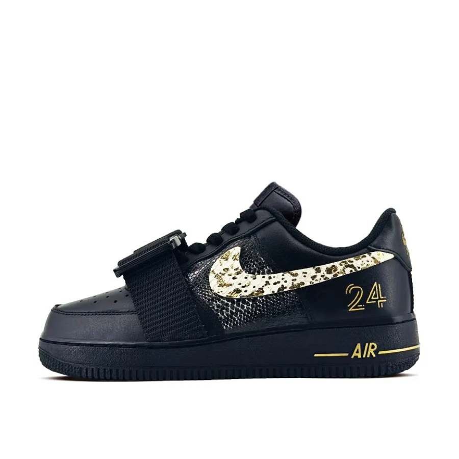 Custom Air Force 1 Low Black Stripe Floral Pattern