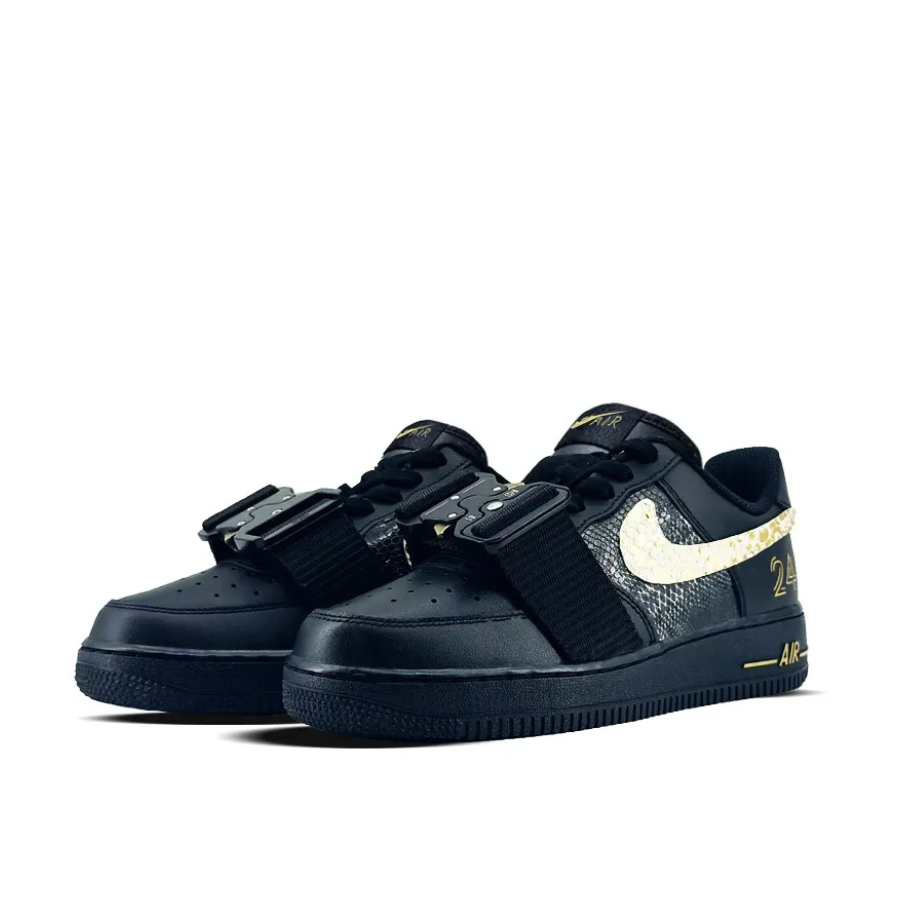 Custom Air Force 1 Low Black Stripe Floral Pattern