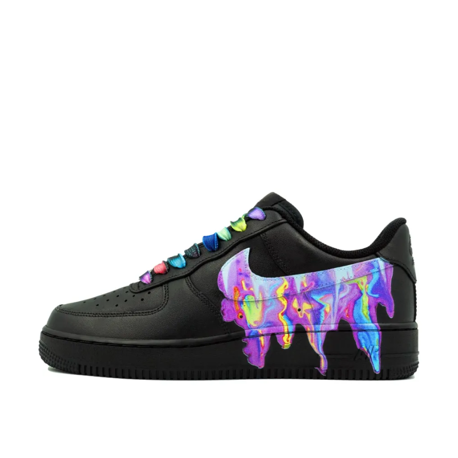 Custom Air Force 1 Low Dripping Swoosh Blue Purple Yellow