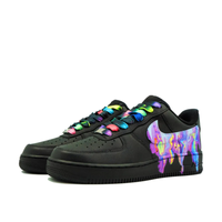 Custom Air Force 1 Low Dripping Swoosh Blue Purple Yellow