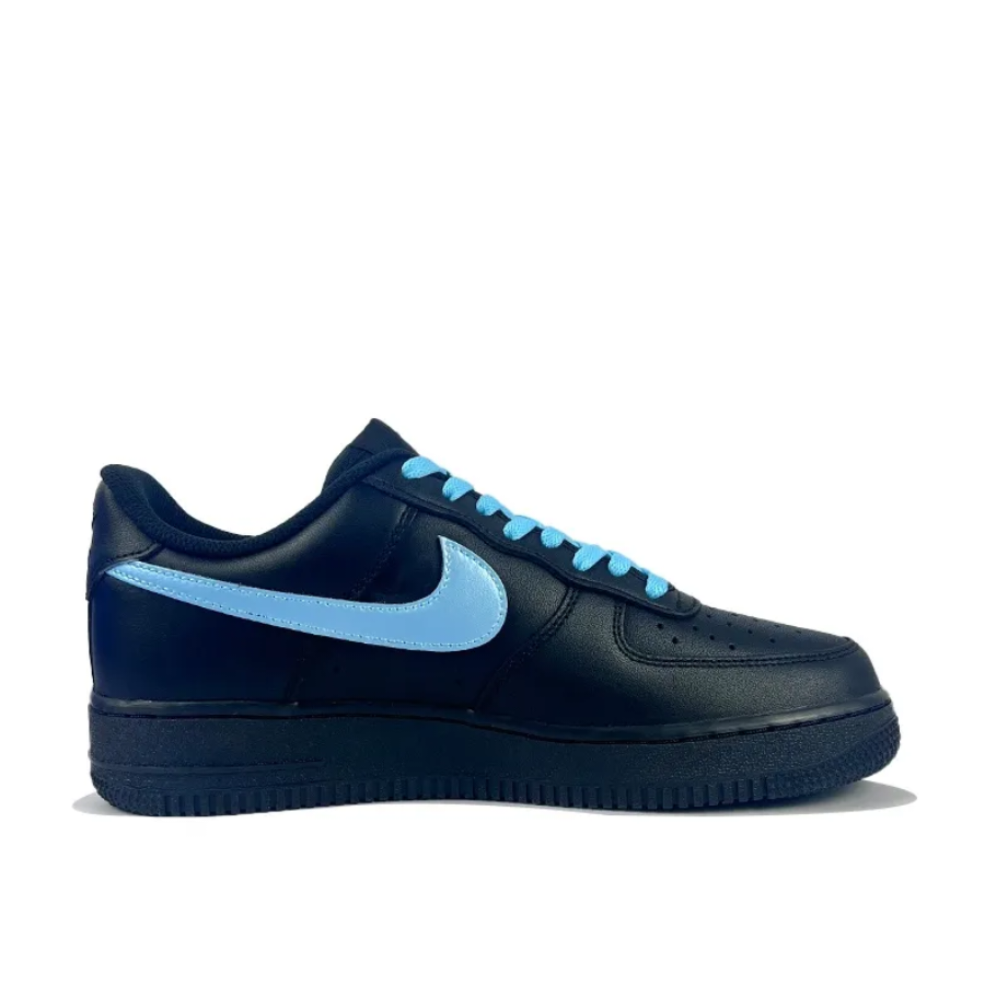 Custom Air Force 1 Low Black Blue 5 Font