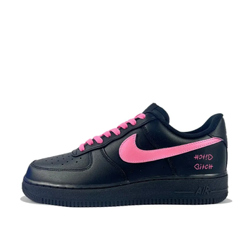 Custom Air Force 1 Low Black Pink Swoosh