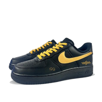 Custom Air Force 1 Low Black Gold Swoosh