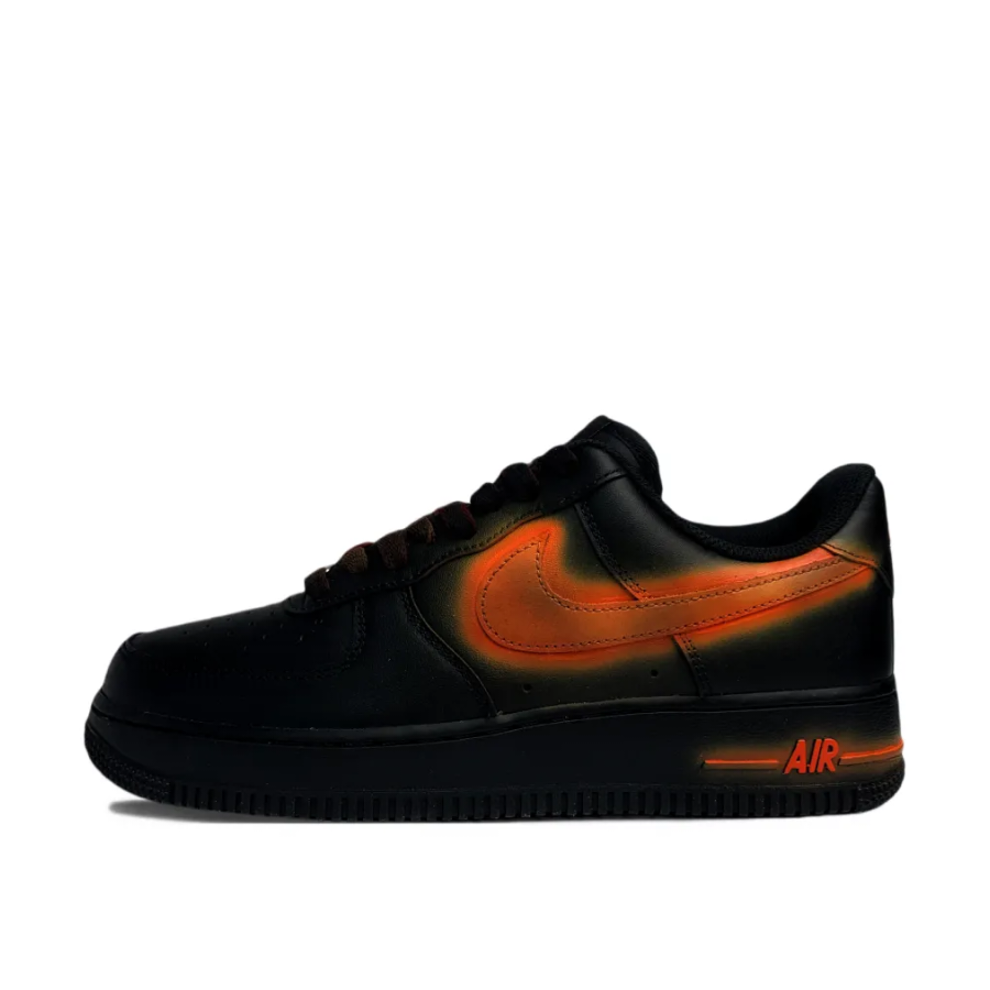 Custom Air Force 1 Low Black Orange Swoosh