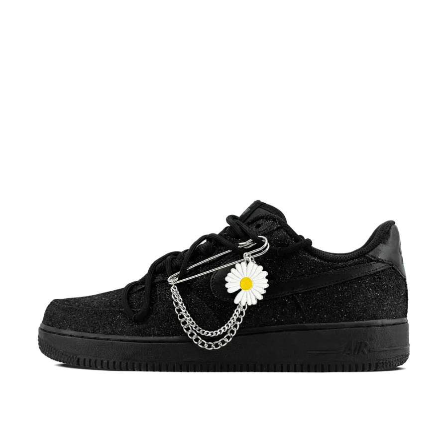 Custom Air Force 1 Low Black Metal Chain Daisy