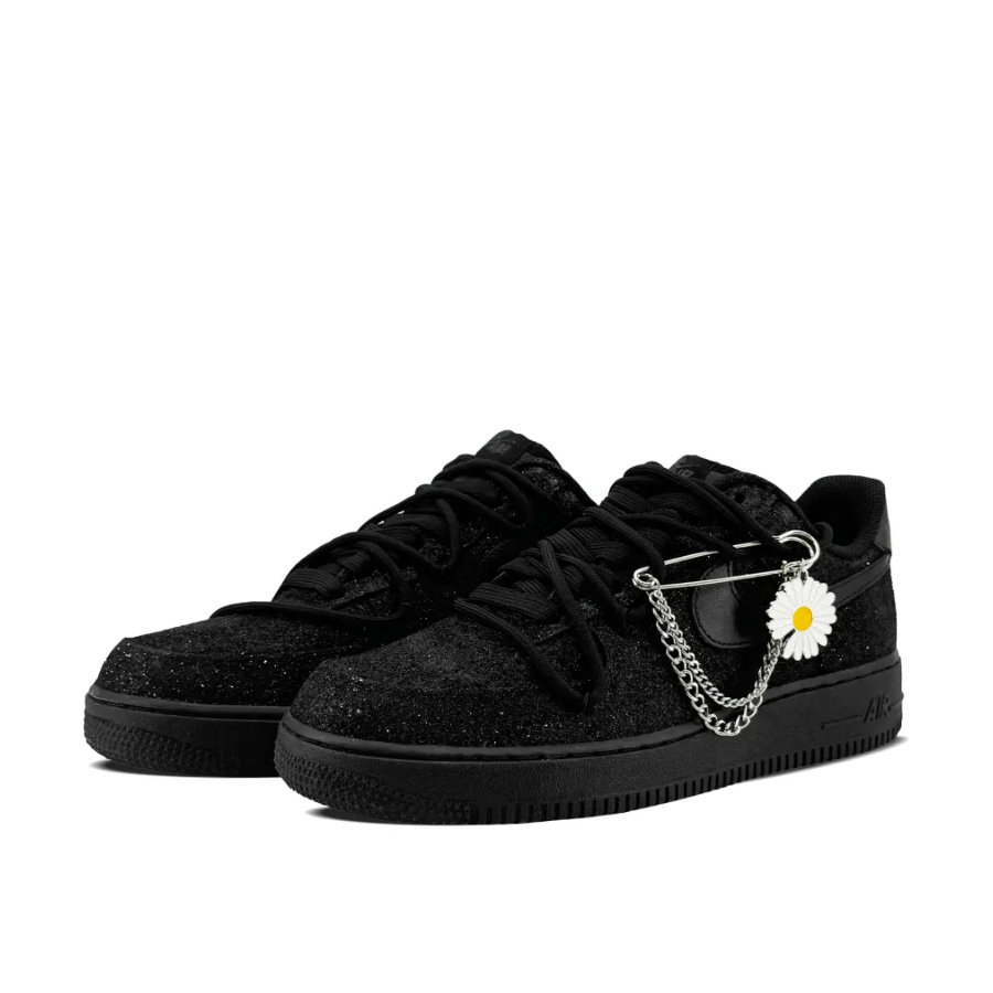 Custom Air Force 1 Low Black Metal Chain Daisy