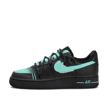 Custom Air Force 1 Low Extra Lace Blue Black Gradient